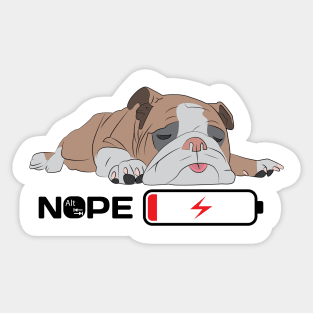 Snoozing Bulldog Sticker